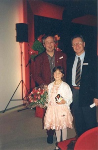 Diana Brekalo, Paolo Fazioli (right), Slavko Brekalo - Diana's father (left)